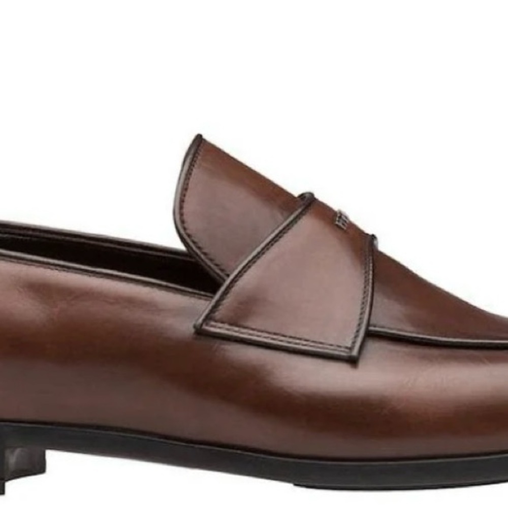 Prada Men's Rich Brown Leather Loafers